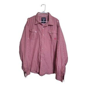 Akademiks Shirt Men 4XL Red Preppy Y2K Hip Hop Dress Modern Western Casual